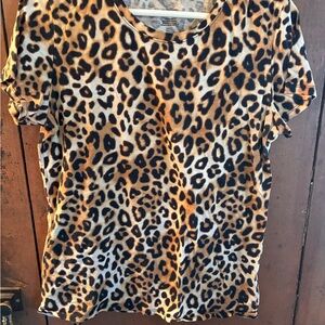 PINK Victoria's Secret Leopard Print Short Sleeve Top